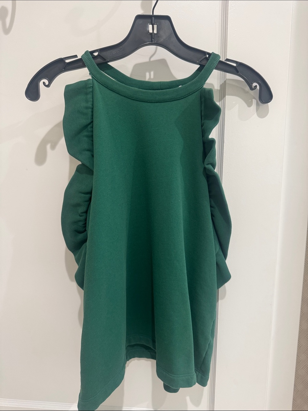 MSGM Milano Emerald Green Ruffle-Side Tank size Medium